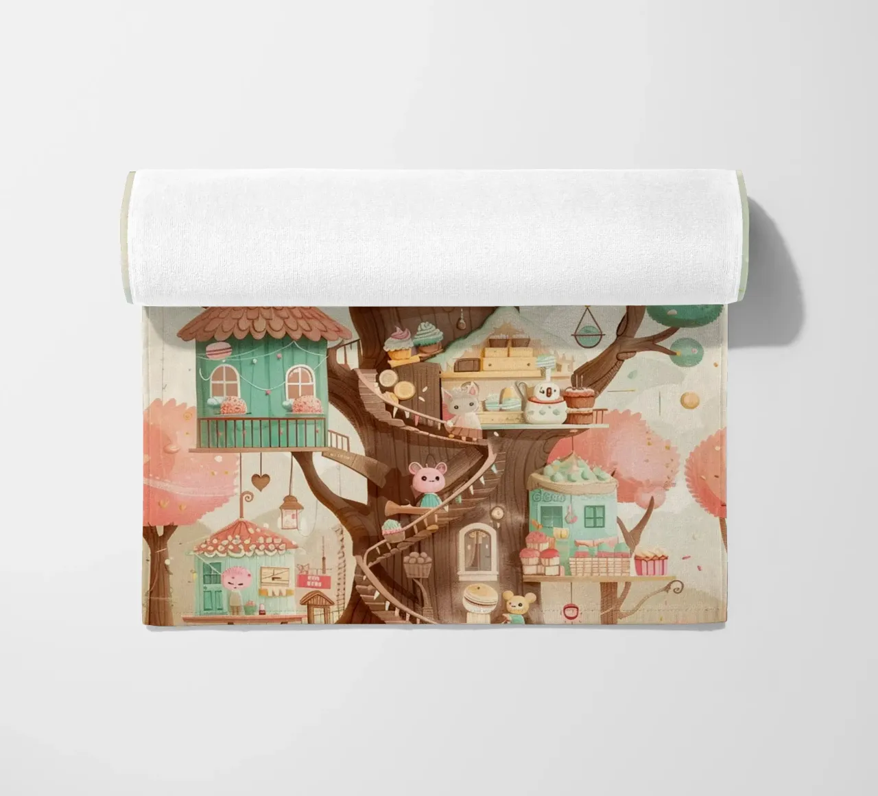 Whimsical Treehouse Bakery toalla de playa de wonderfolk