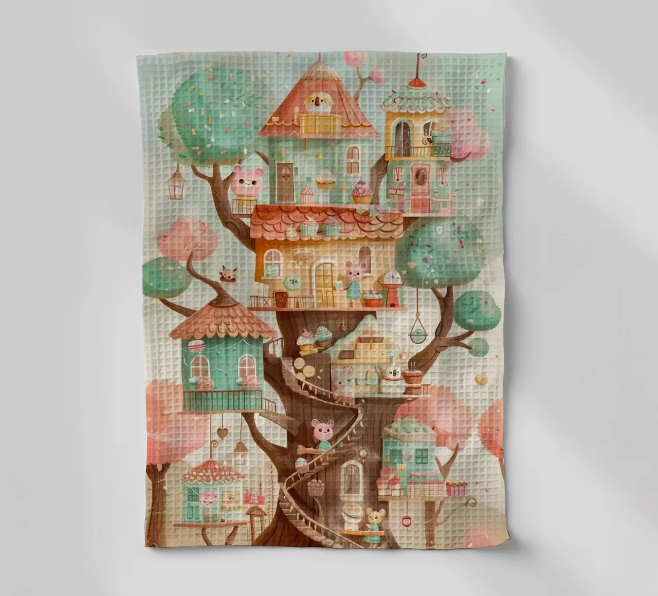 Whimsical Treehouse Bakery torchon de wonderfolk