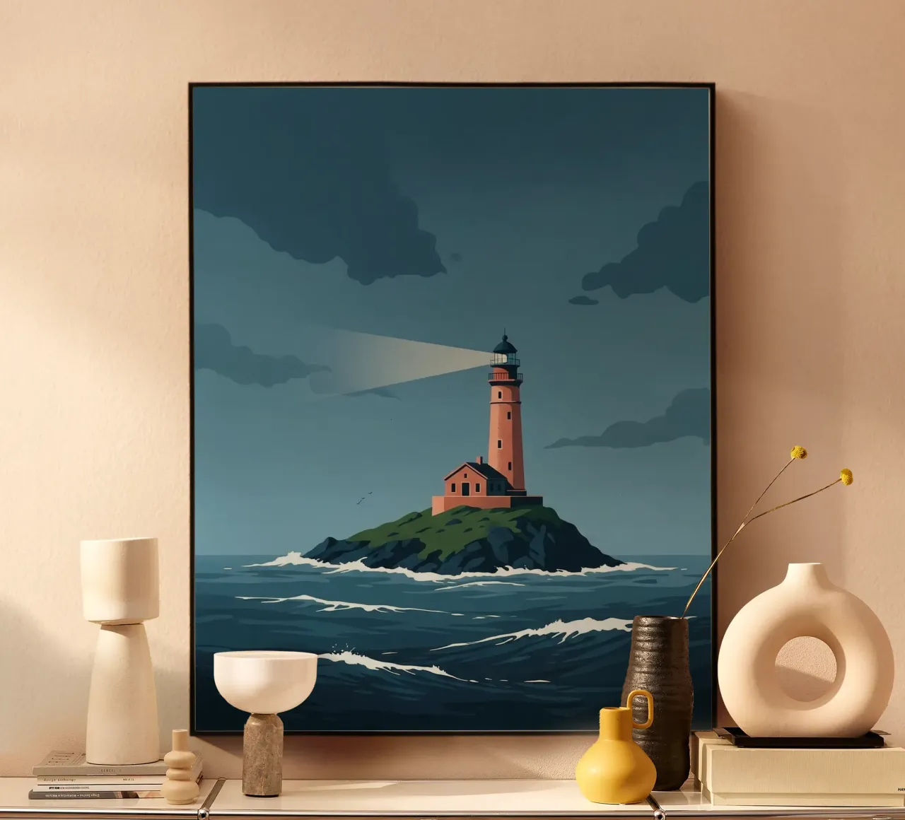 Faro nella tempesta alluminio dibond da ZEN VACATION