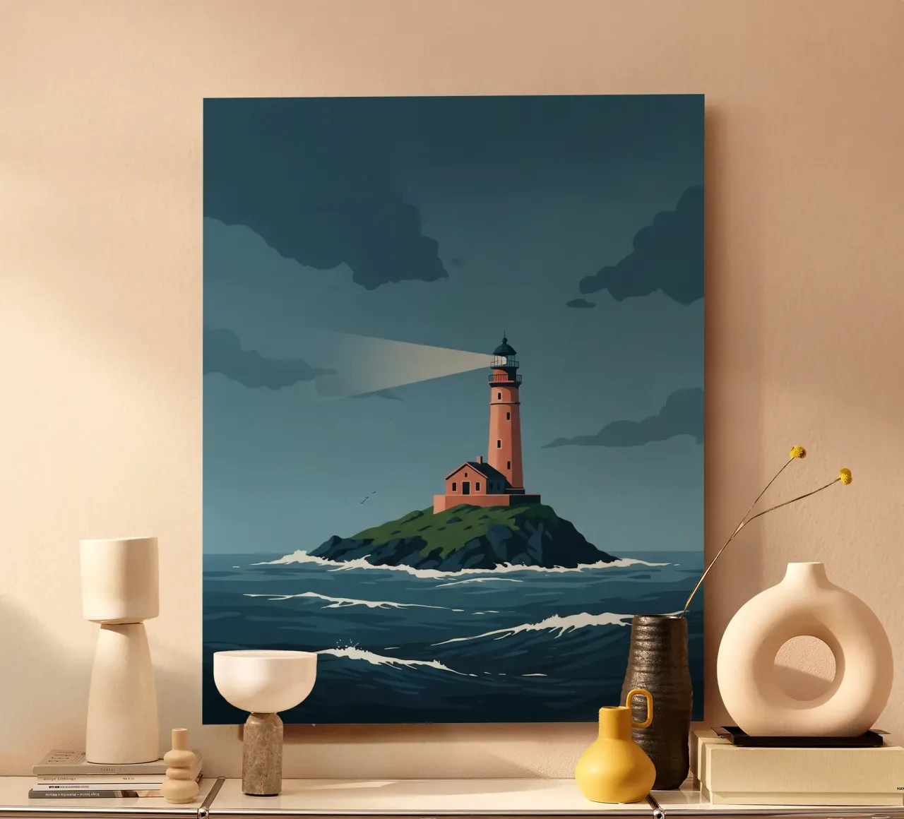 Faro nella tempesta alluminio dibond da ZEN VACATION