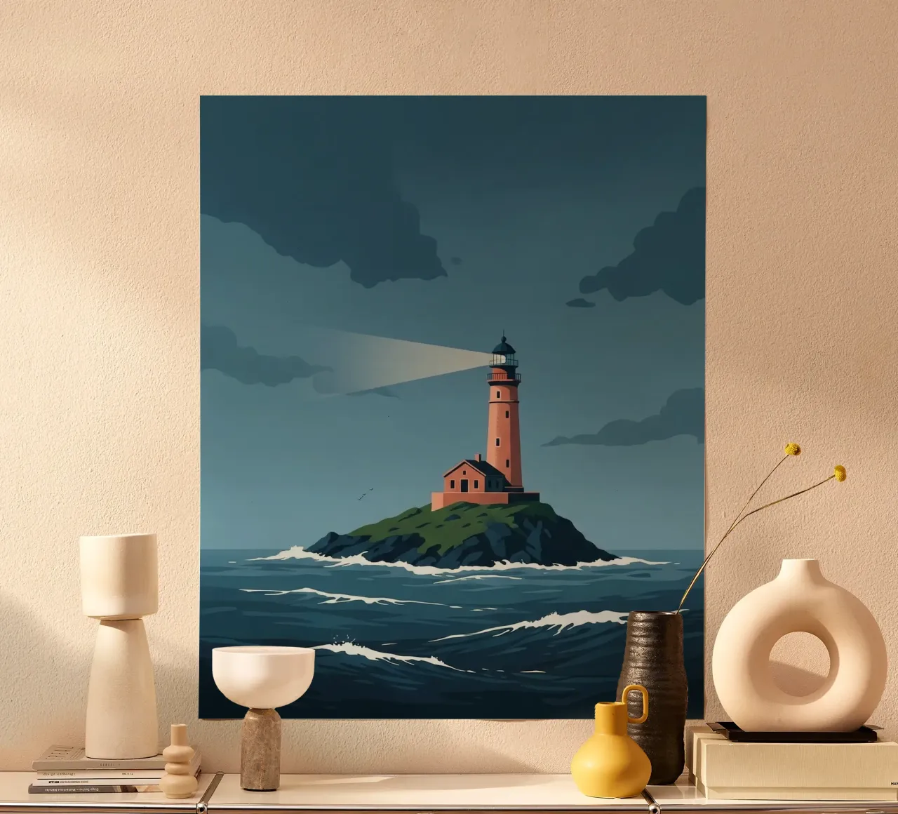 Faro nella tempesta poster da ZEN VACATION