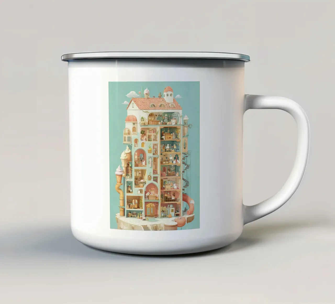 Ice Cream Tower Dreamhouse tazza in smalto da wonderfolk