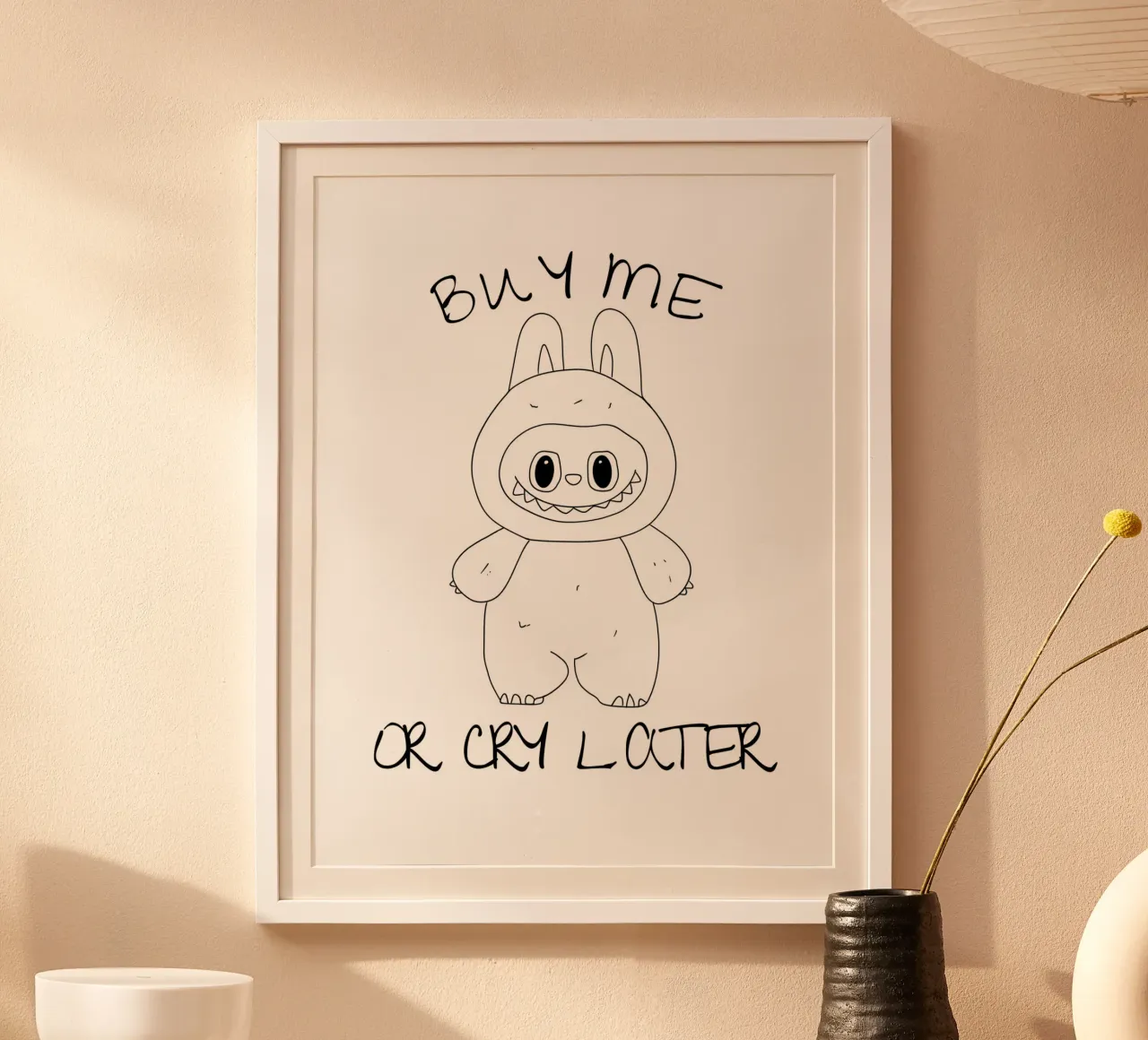 COMPRAMI O PIANGI DOPO poster con telaio in plastica da ArtDesign by KBK