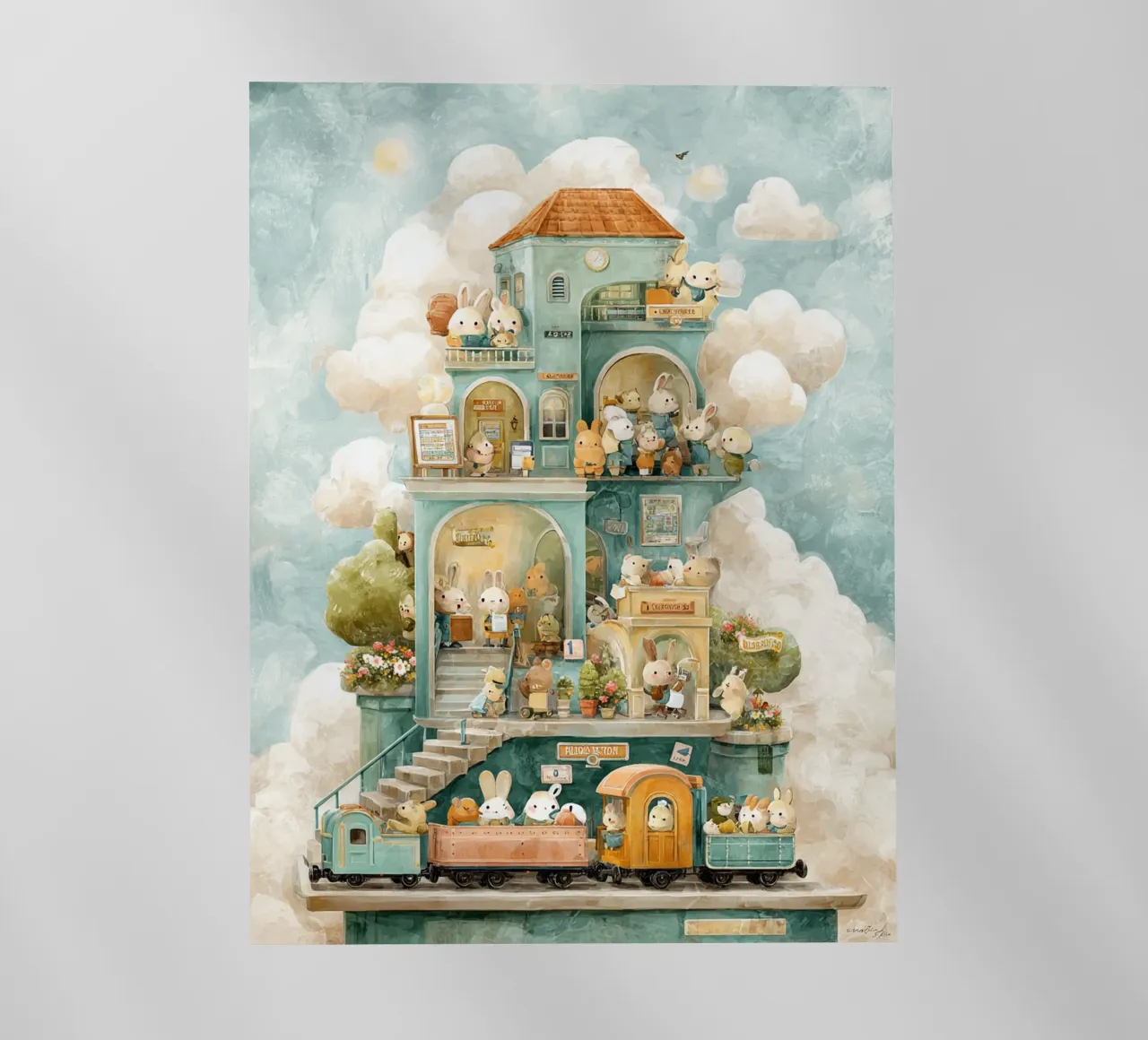 Bunny Train Station pellicola backlit da wonderfolk