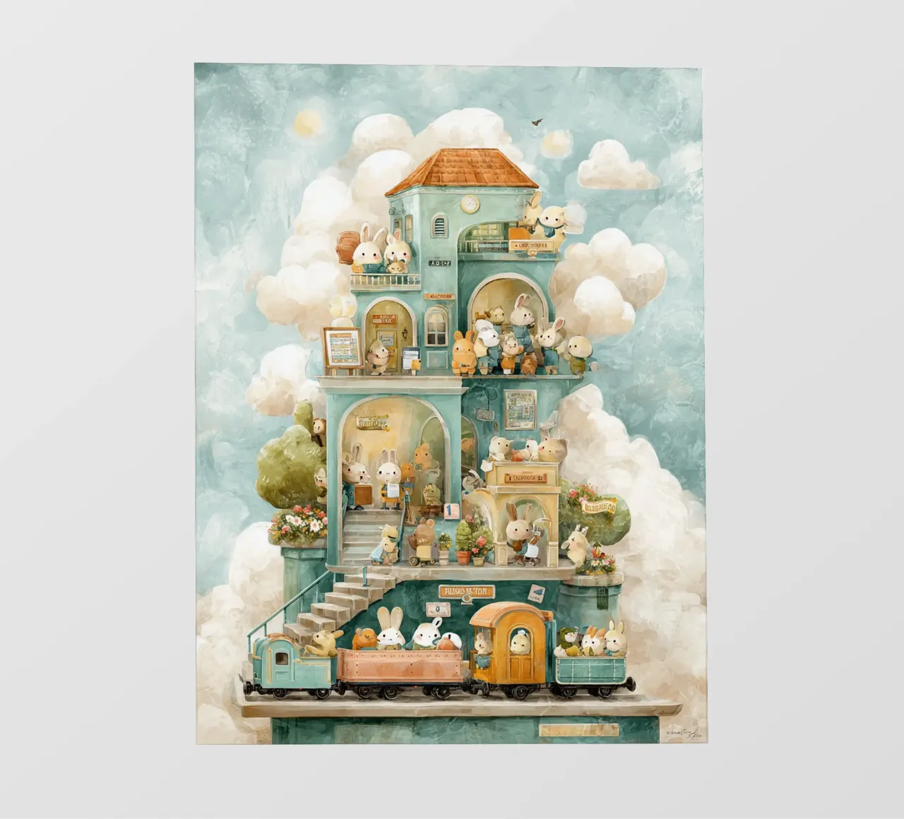 Bunny Train Station pellicola backlit da wonderfolk