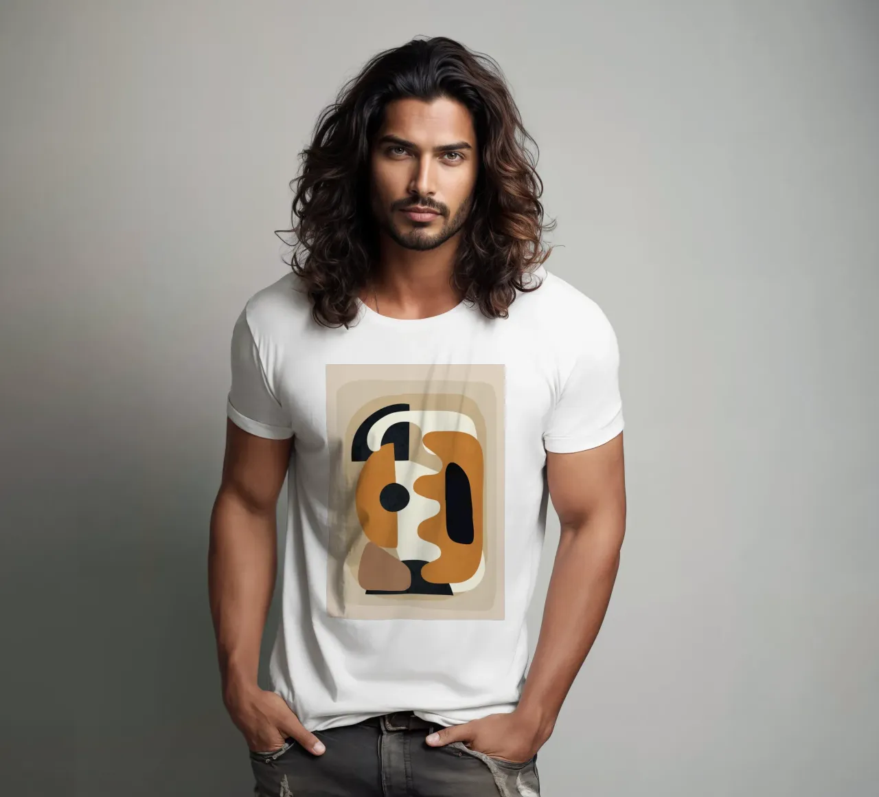 Minimal Abstract Shape Art 4 t-shirt da Flow Line