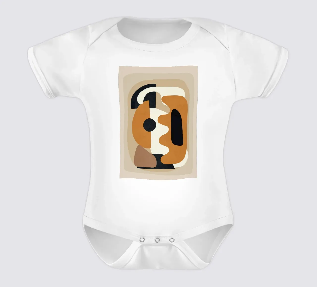 Minimal Abstract Shape Art 4 Kurzarm Babybody von Flow Line