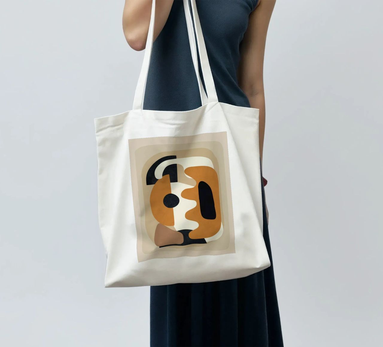 Minimal Abstract Shape Art 4 borsa in juta da Flow Line