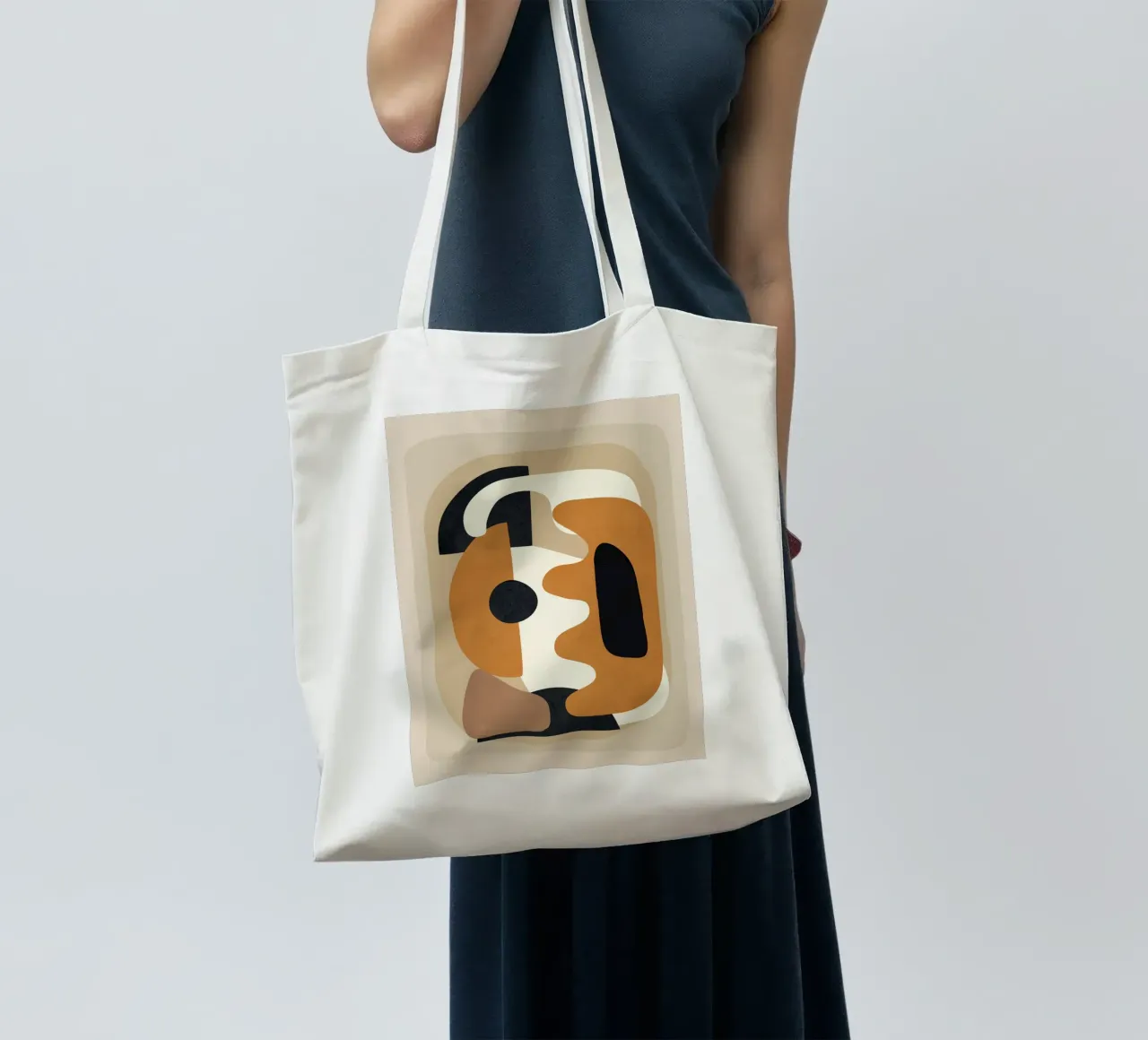 Minimal Abstract Shape Art 4 borsa in juta da Flow Line