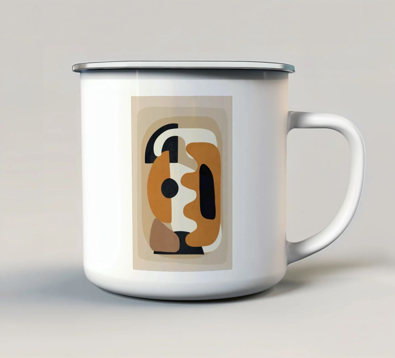 Minimal Abstract Shape Art 4 tazza in smalto da Flow Line