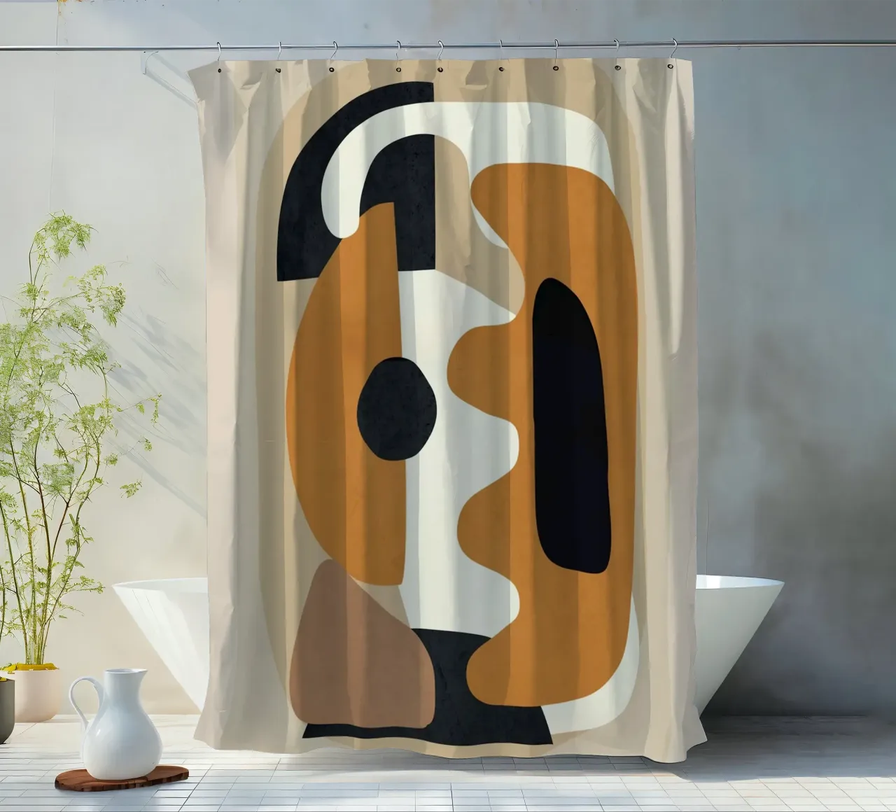 Minimal Abstract Shape Art 4 tenda da doccia da Flow Line