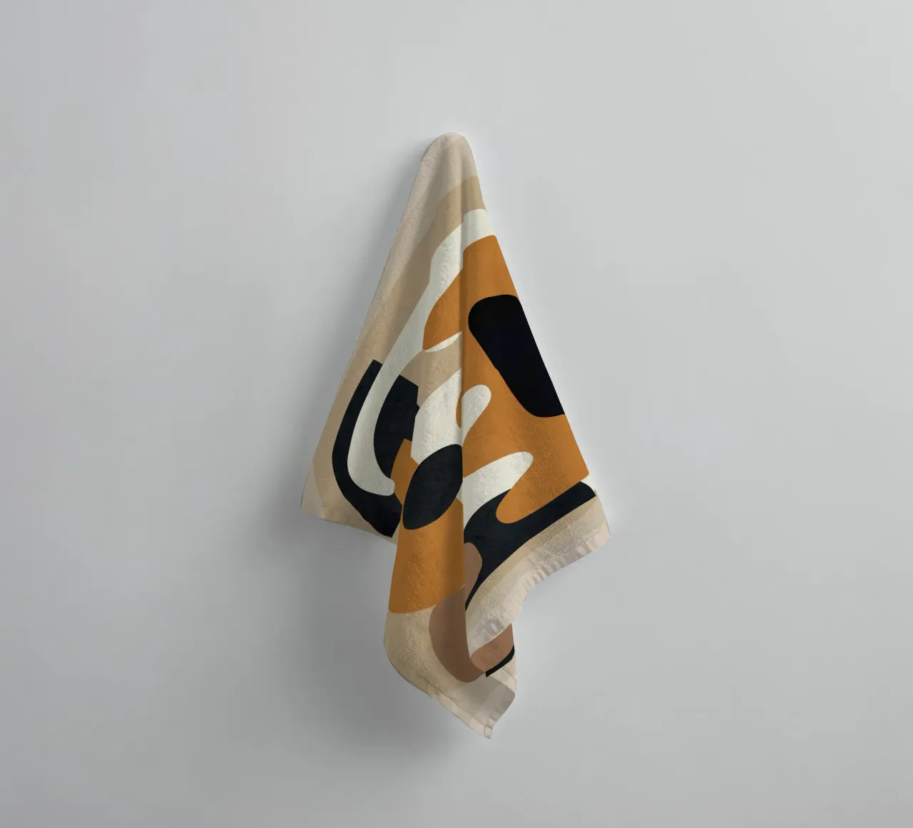 Minimal Abstract Shape Art 4 serviette de bain de Flow Line