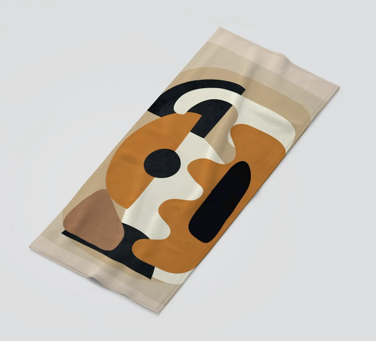 Minimal Abstract Shape Art 4 Strandtuch von Flow Line