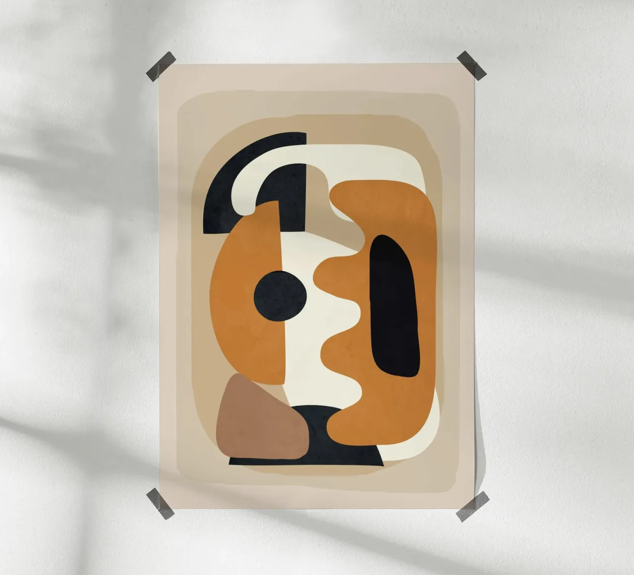 Minimal Abstract Shape Art 4 carta hahnemühle da Flow Line