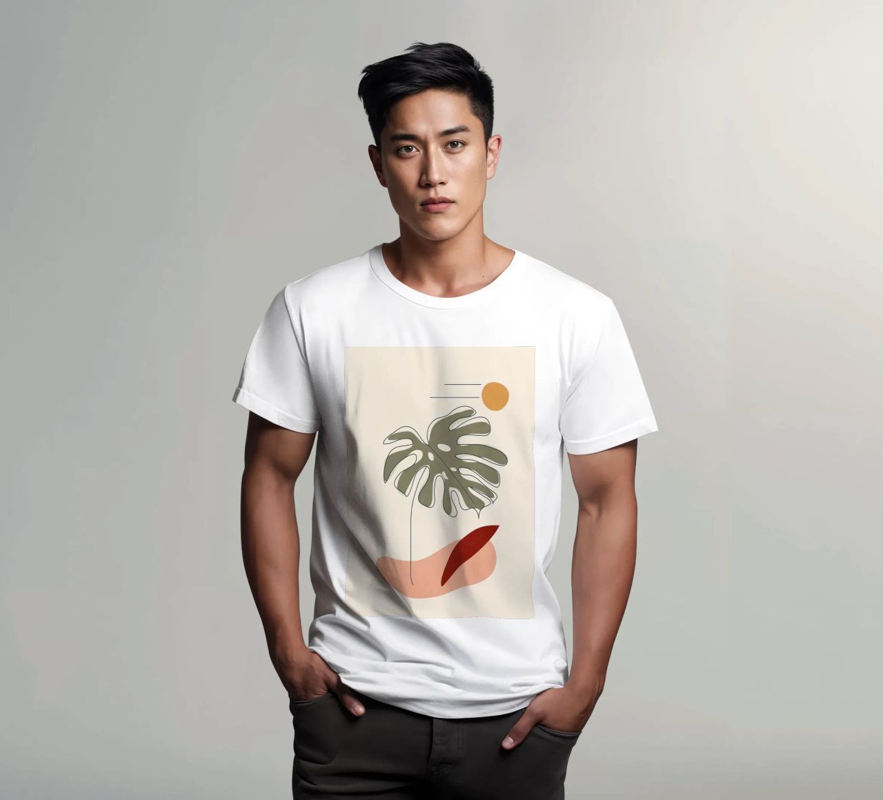 Minimal Line Monstera t-shirt da Flow Line
