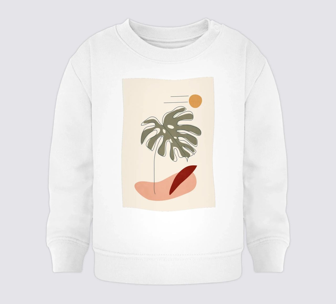 Minimal Line Monstera felpa neonato da Flow Line