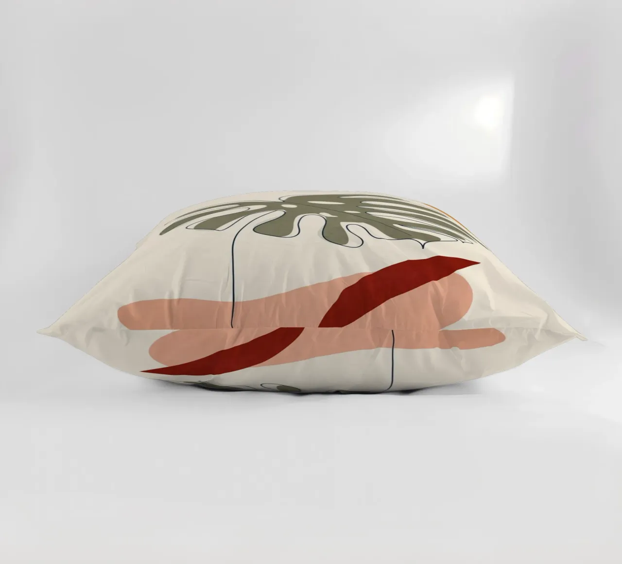 Minimal Line Monstera Kissen von Flow Line