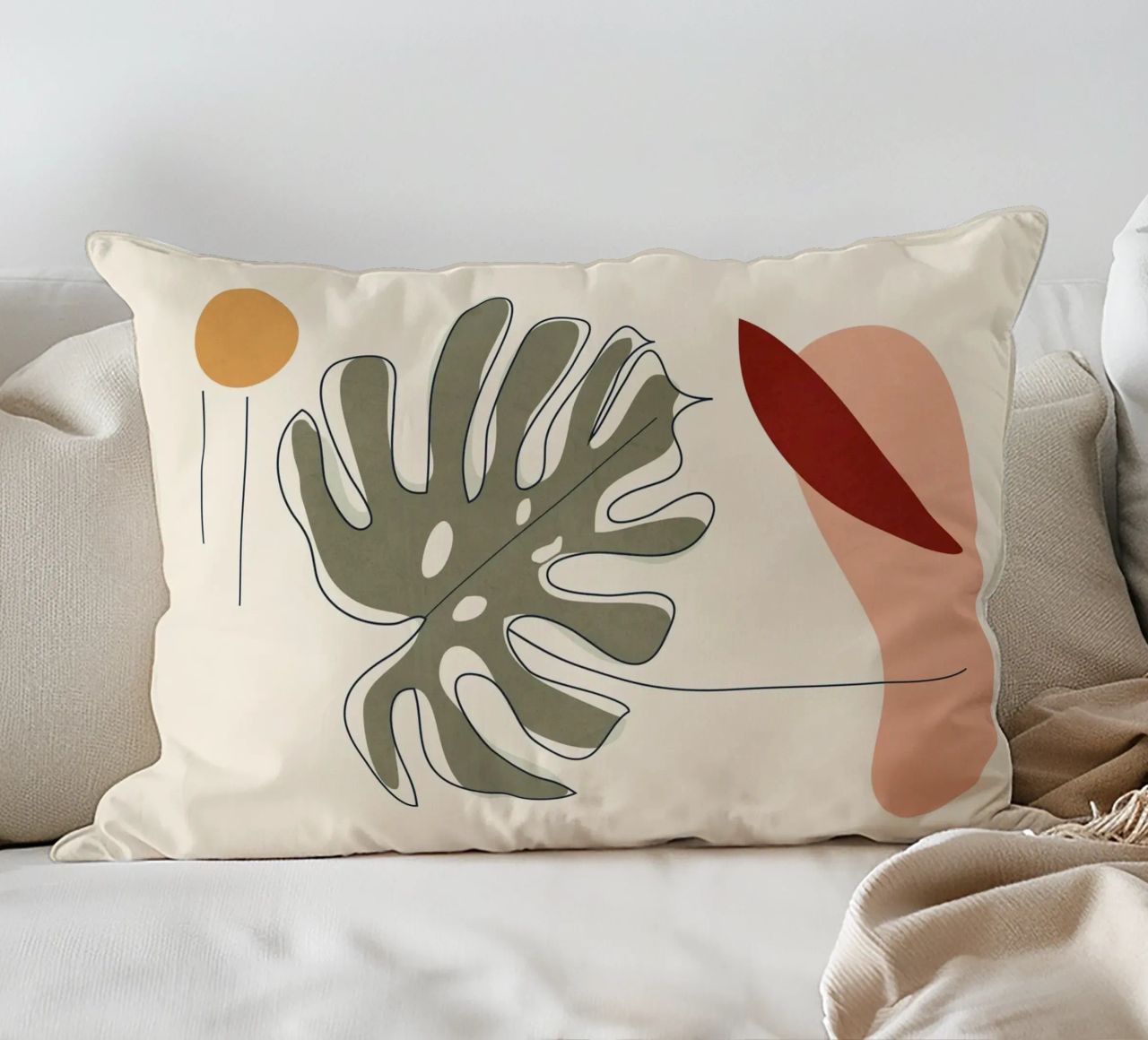 Minimal Line Monstera cuscino da Flow Line