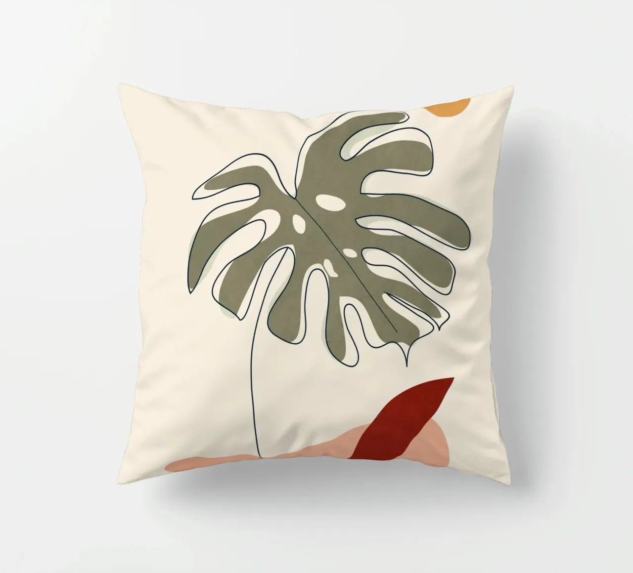 Minimal Line Monstera Kissen von Flow Line