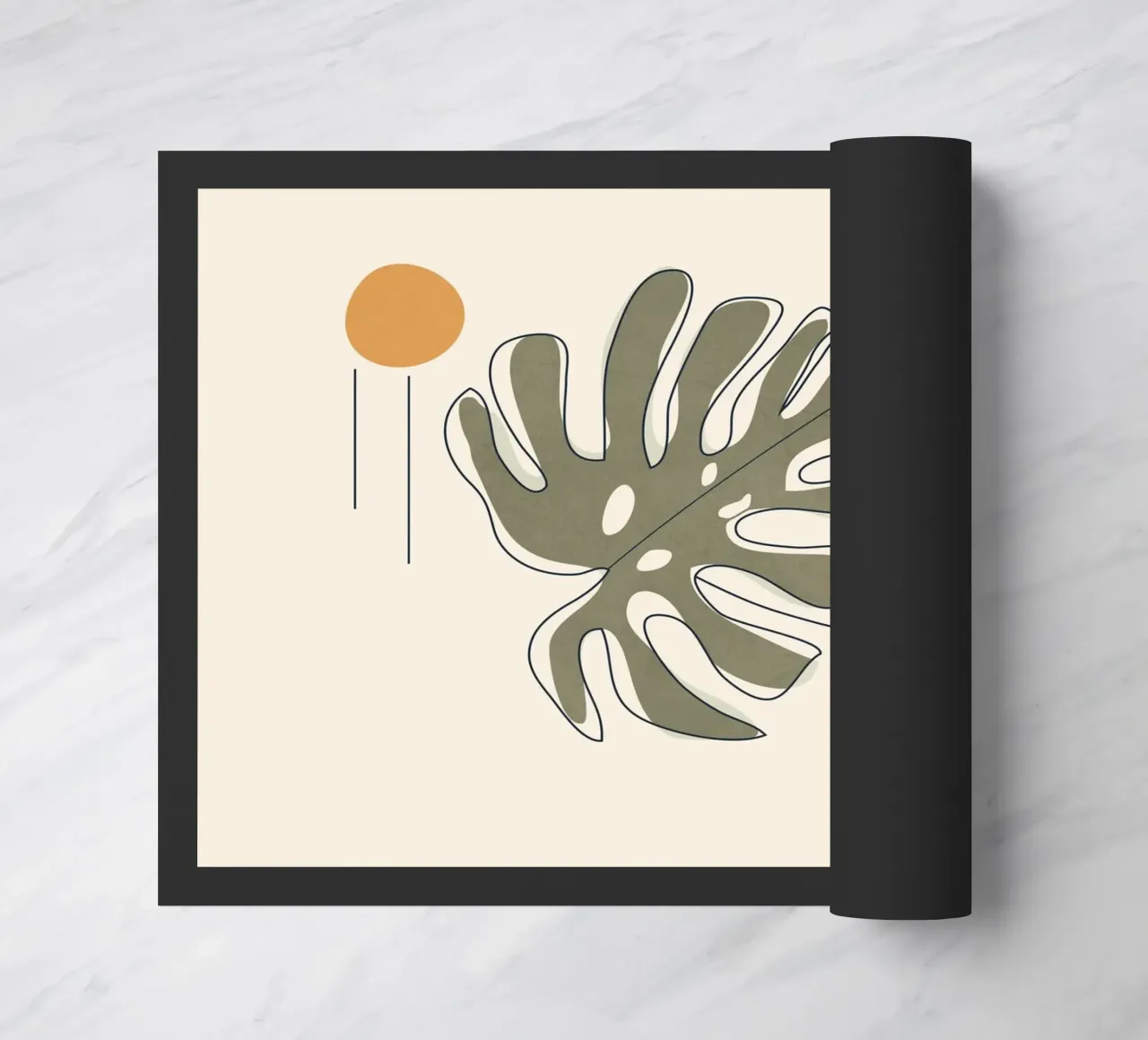 Minimal Line Monstera Fußmatte von Flow Line
