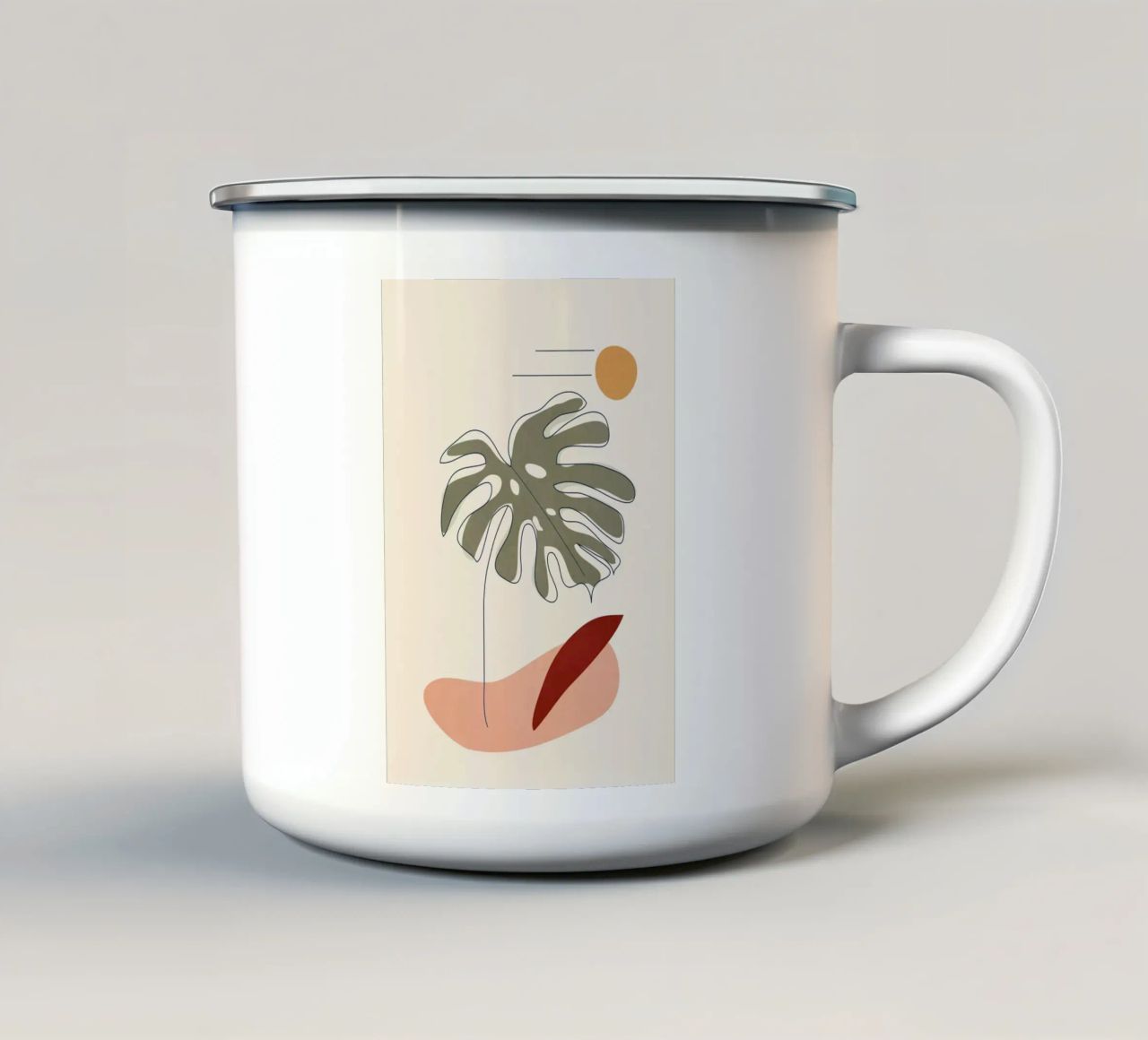 Minimal Line Monstera tazza in smalto da Flow Line