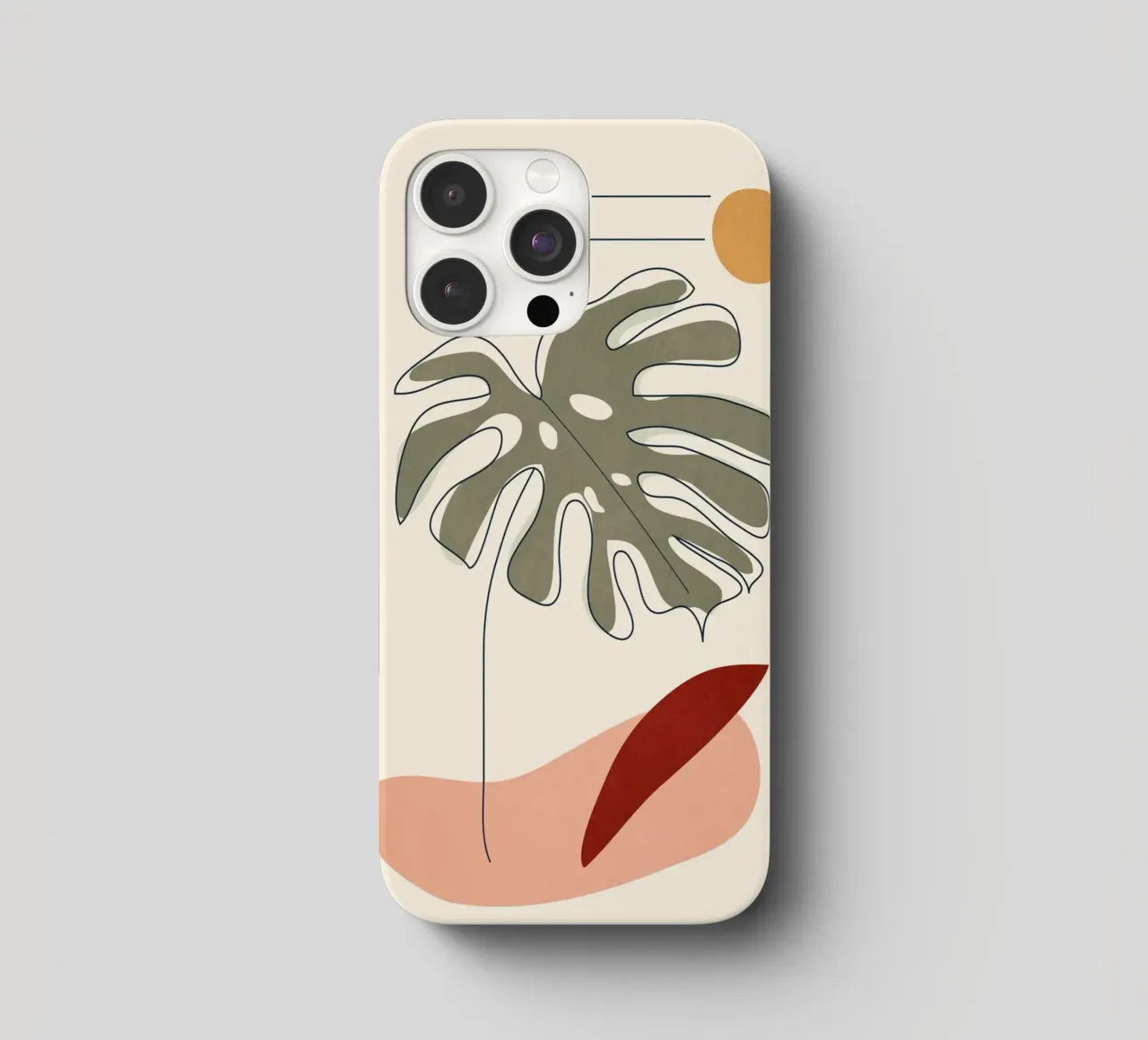 Minimal Line Monstera cover iphone da Flow Line