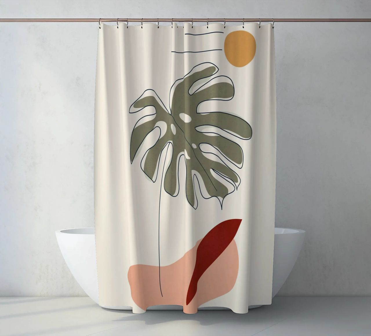 Minimal Line Monstera tenda da doccia da Flow Line