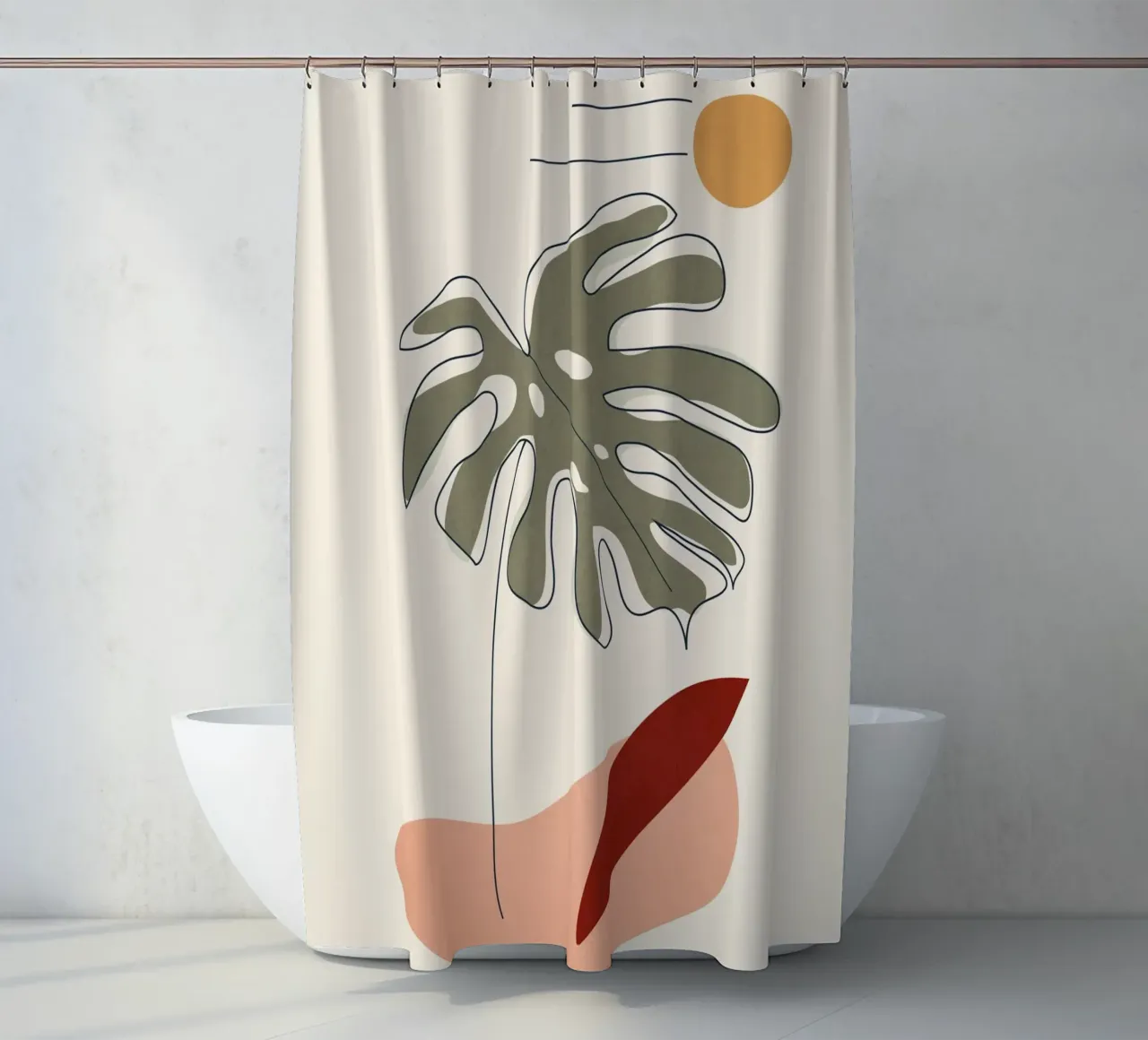 Minimal Line Monstera tenda da doccia da Flow Line