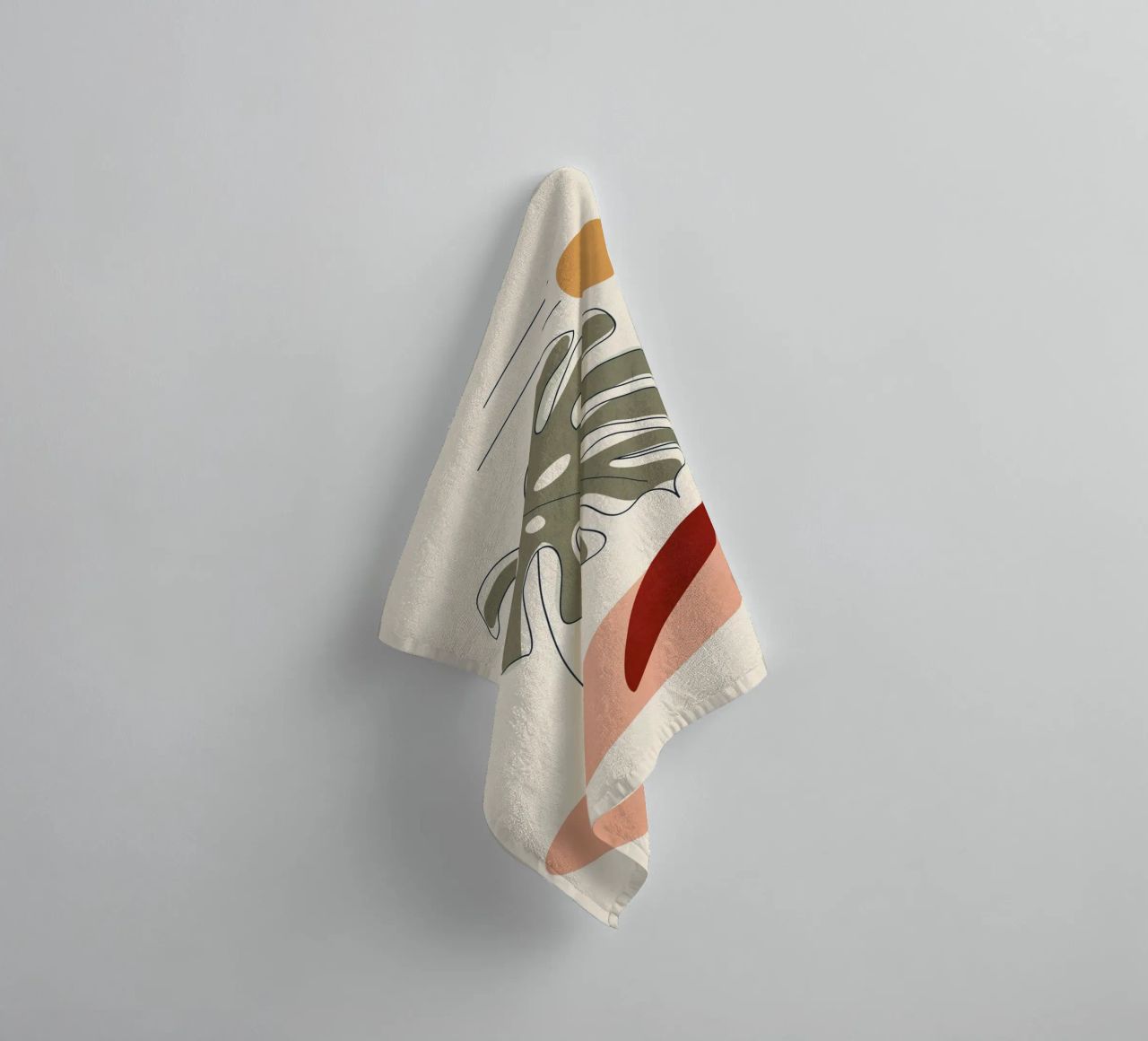 Minimal Line Monstera towel by Flow Line