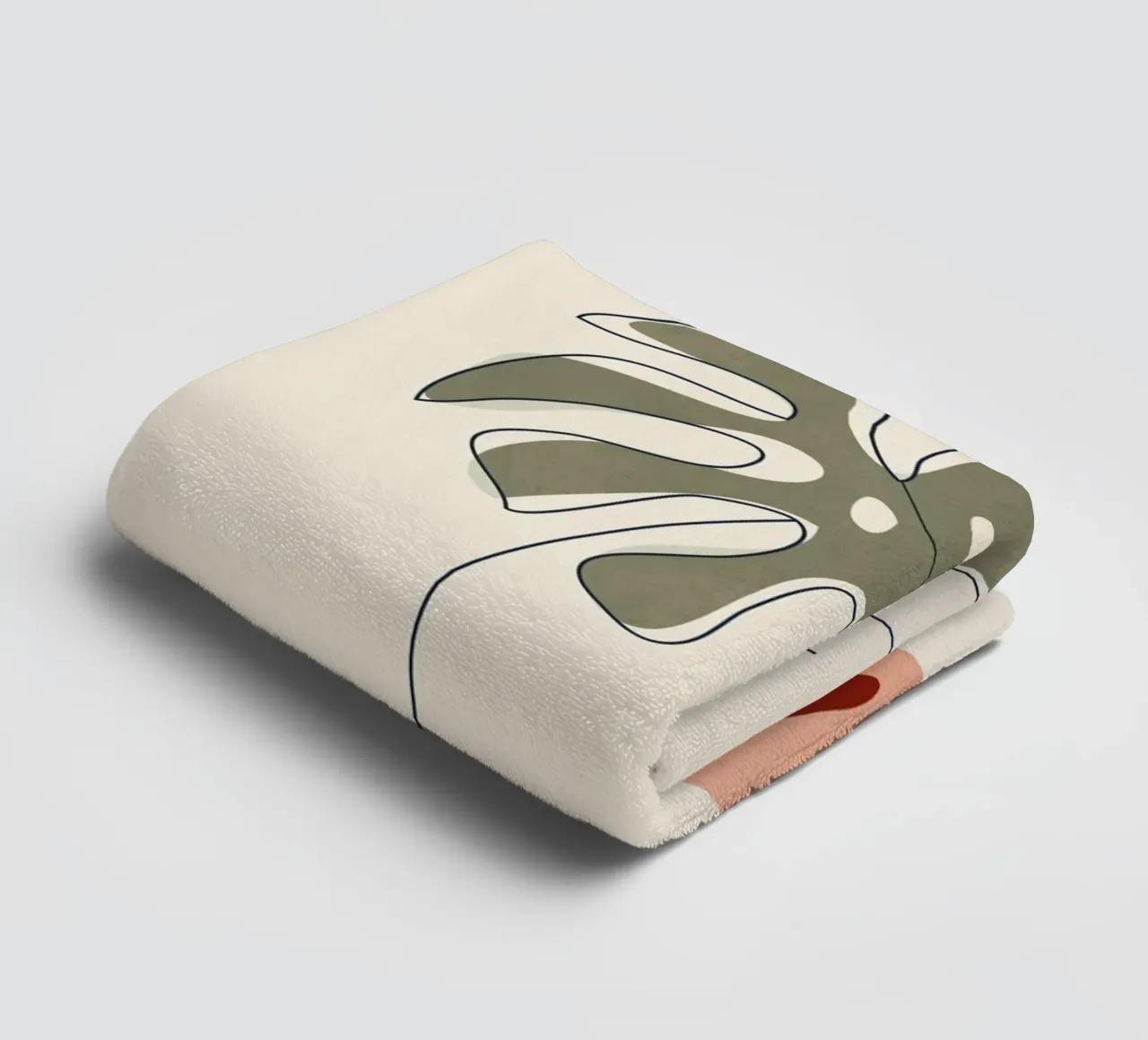 Minimal Line Monstera asciugamano da bagno da Flow Line