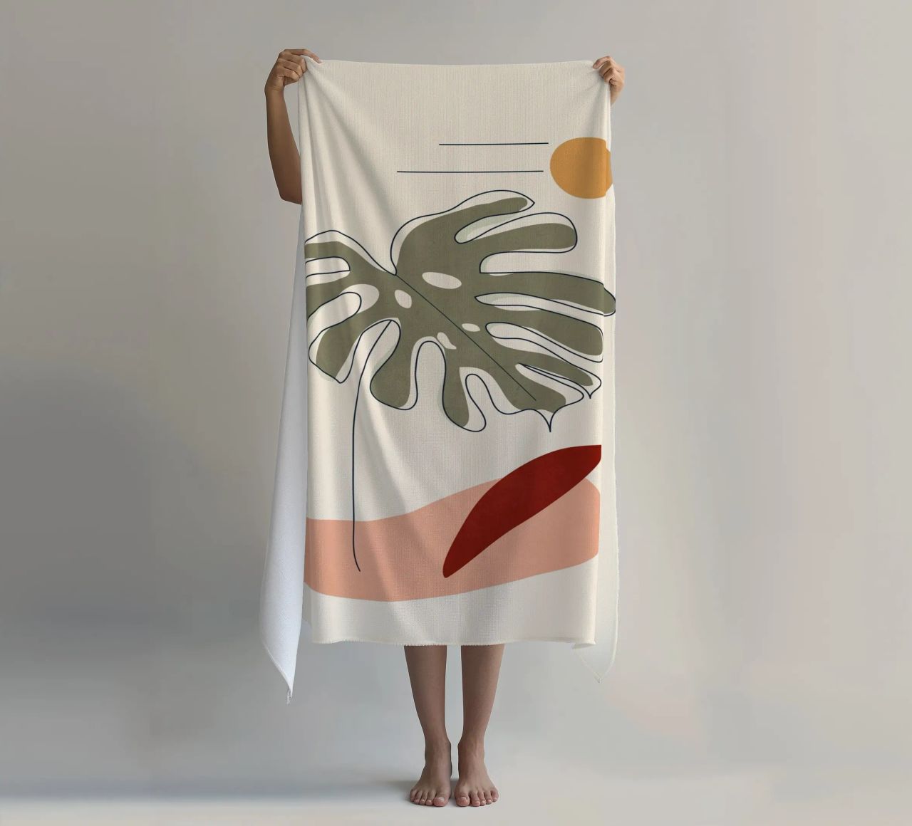 Minimal Line Monstera telo mare da Flow Line