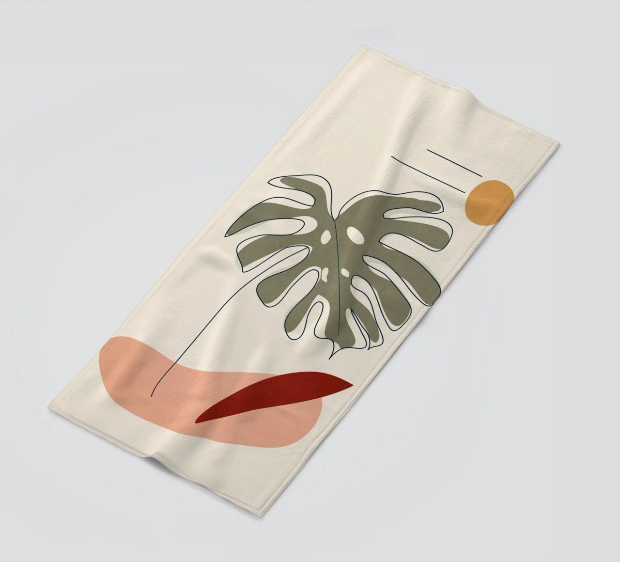 Minimal Line Monstera telo mare da Flow Line