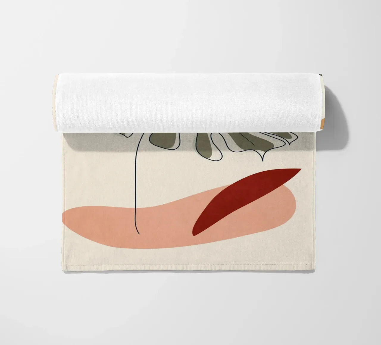Minimal Line Monstera Strandtuch von Flow Line