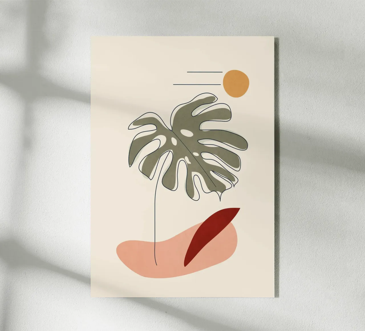 Minimal Line Monstera Acryl-Glas von Flow Line