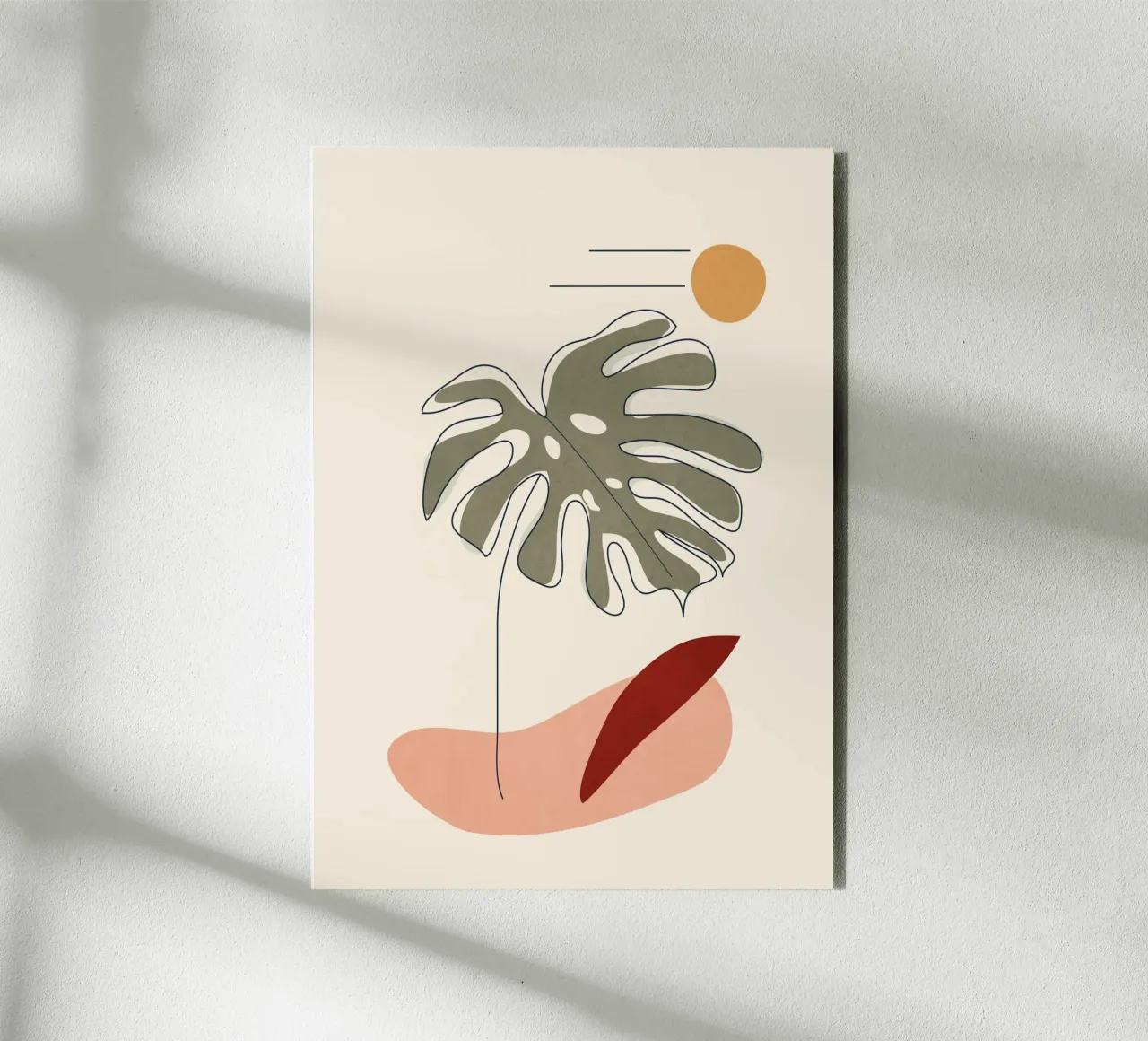 Minimal Line Monstera alluminio dibond da Flow Line