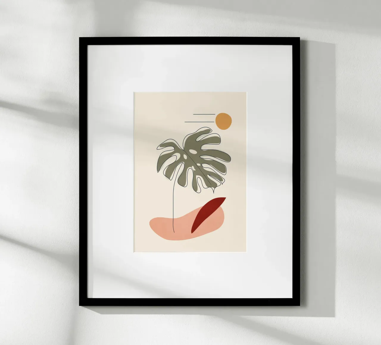 Minimal Line Monstera carta hahnemühle da Flow Line