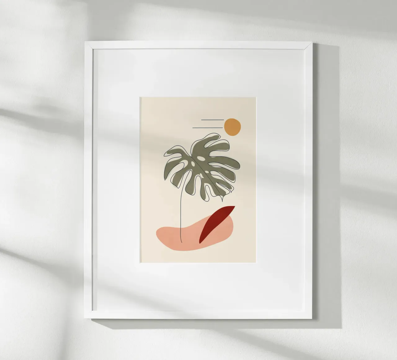 Minimal Line Monstera carta hahnemühle da Flow Line