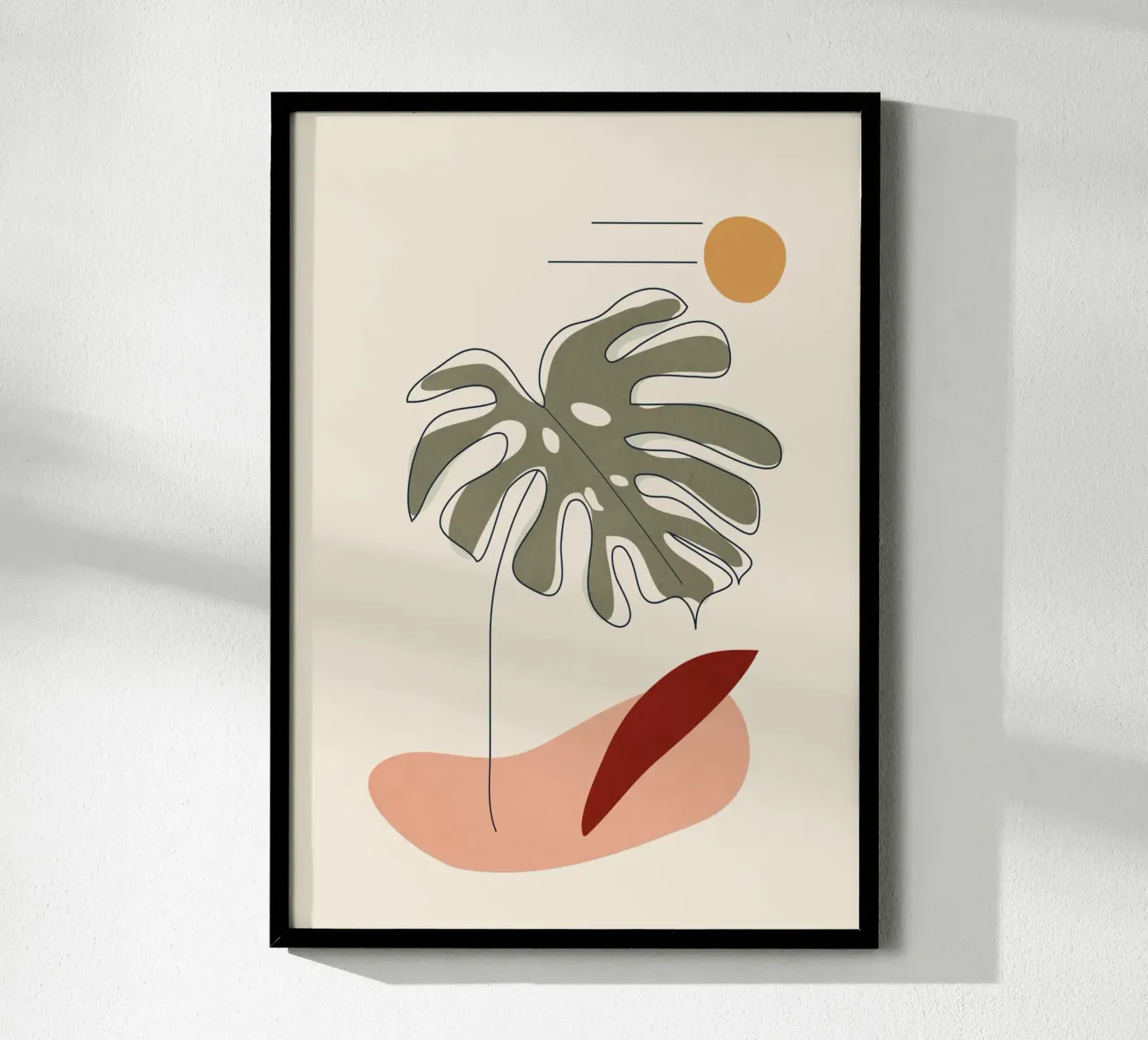 Minimal Line Monstera carta hahnemühle da Flow Line