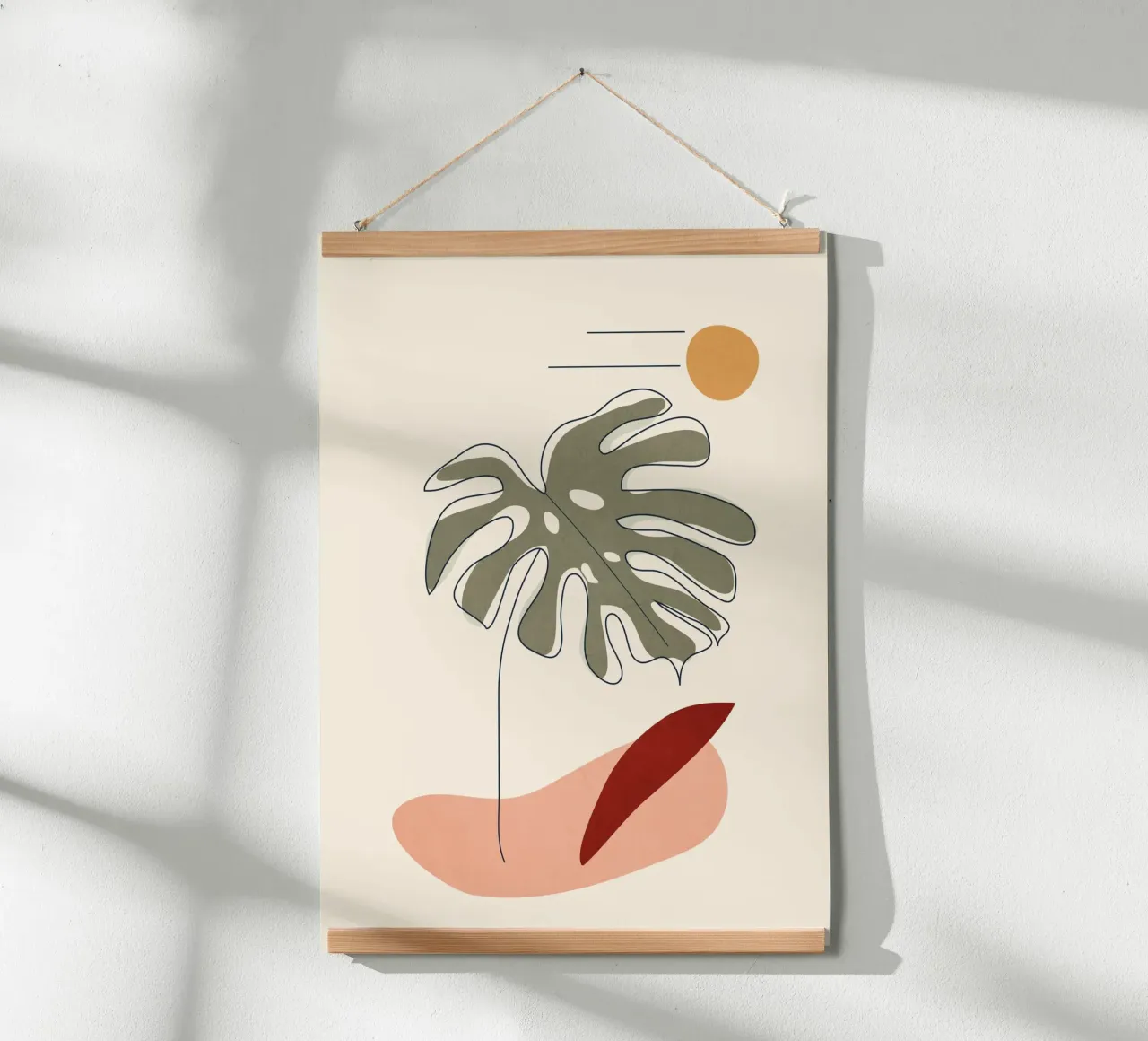 Minimal Line Monstera carta hahnemühle da Flow Line