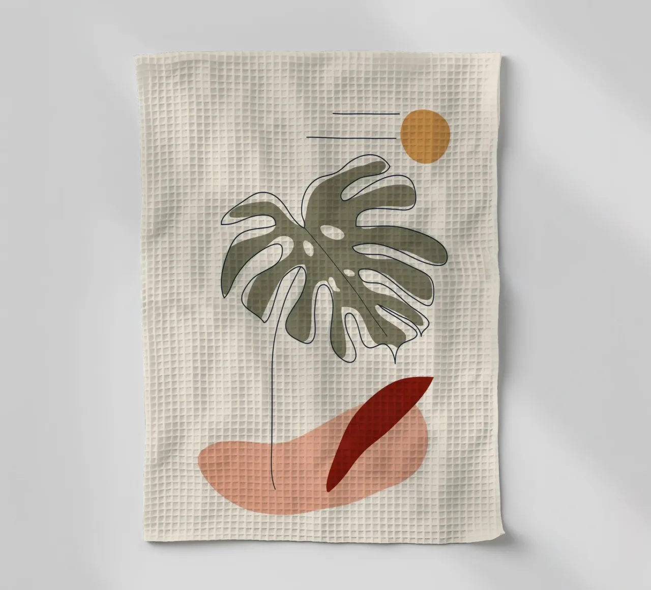 Minimal Line Monstera canovaccio da cucina da Flow Line