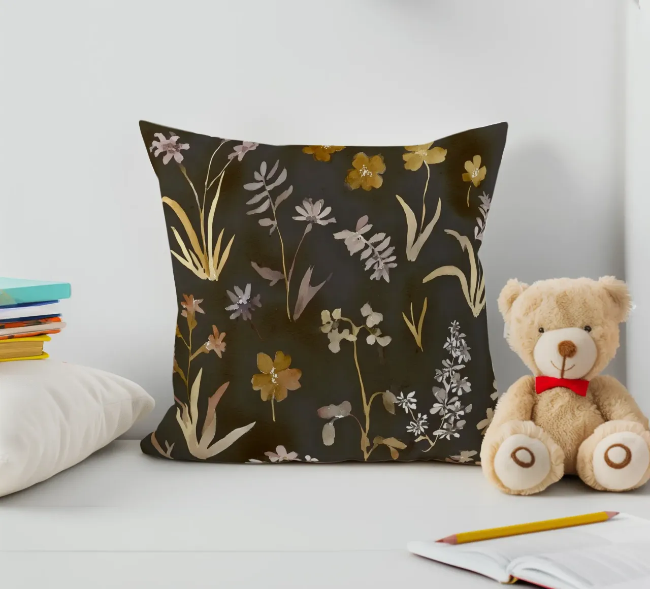 Midnight Meadow decorative cushion by Sophia Calder Studio