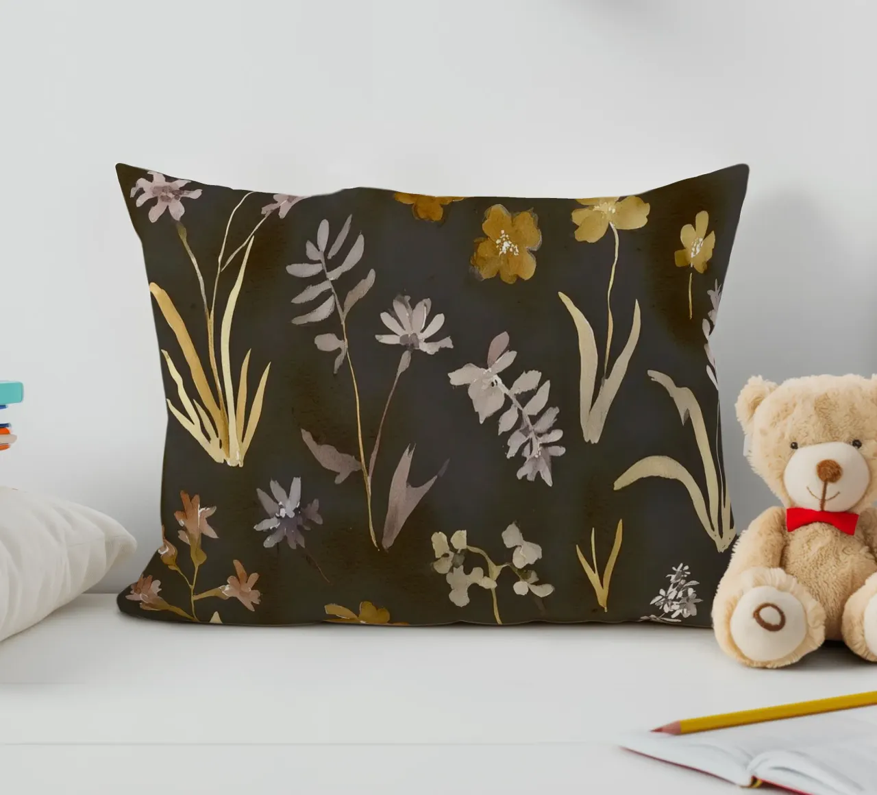 Midnight Meadow decorative cushion by Sophia Calder Studio