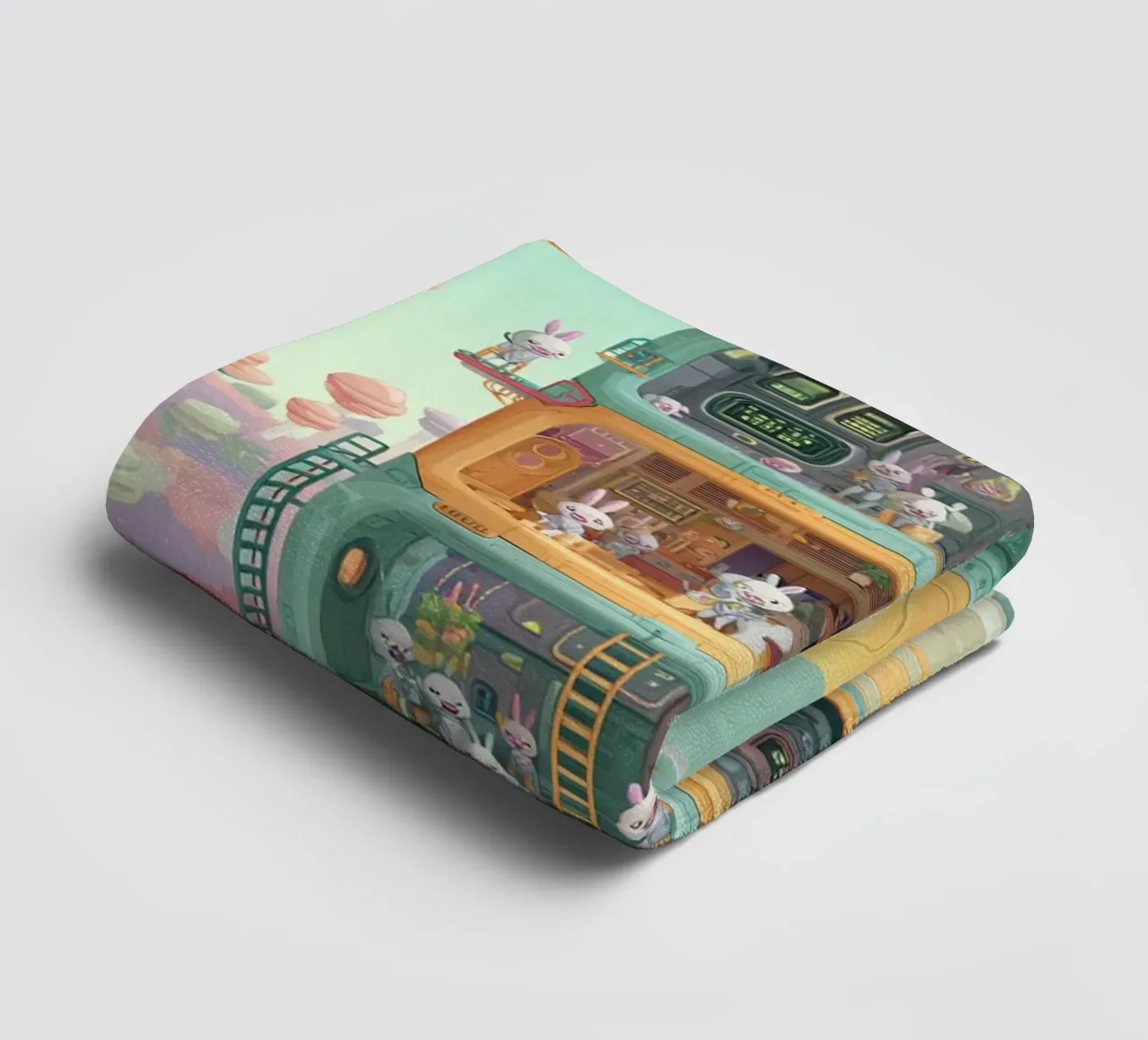 Space Bunny Colony Handtuch von wonderfolk