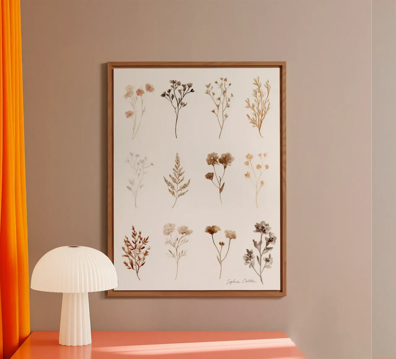 Sepia Botanicals alluminio dibond da Sophia Calder Studio