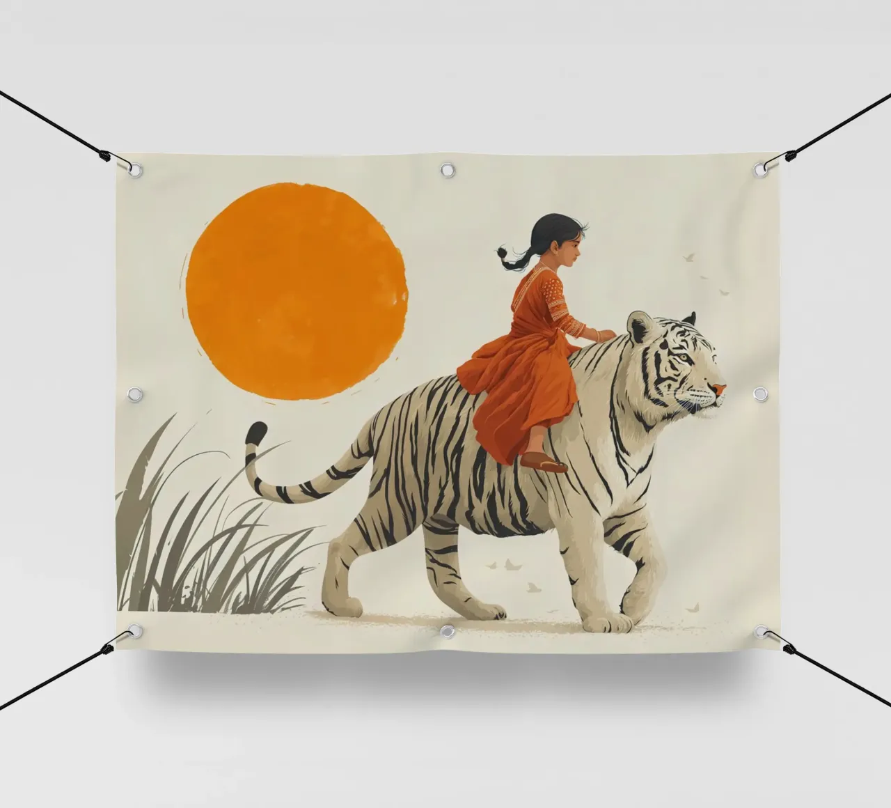Vertrauen trägt: Mädchen und Tiger PVC Plane von Fearless Friends