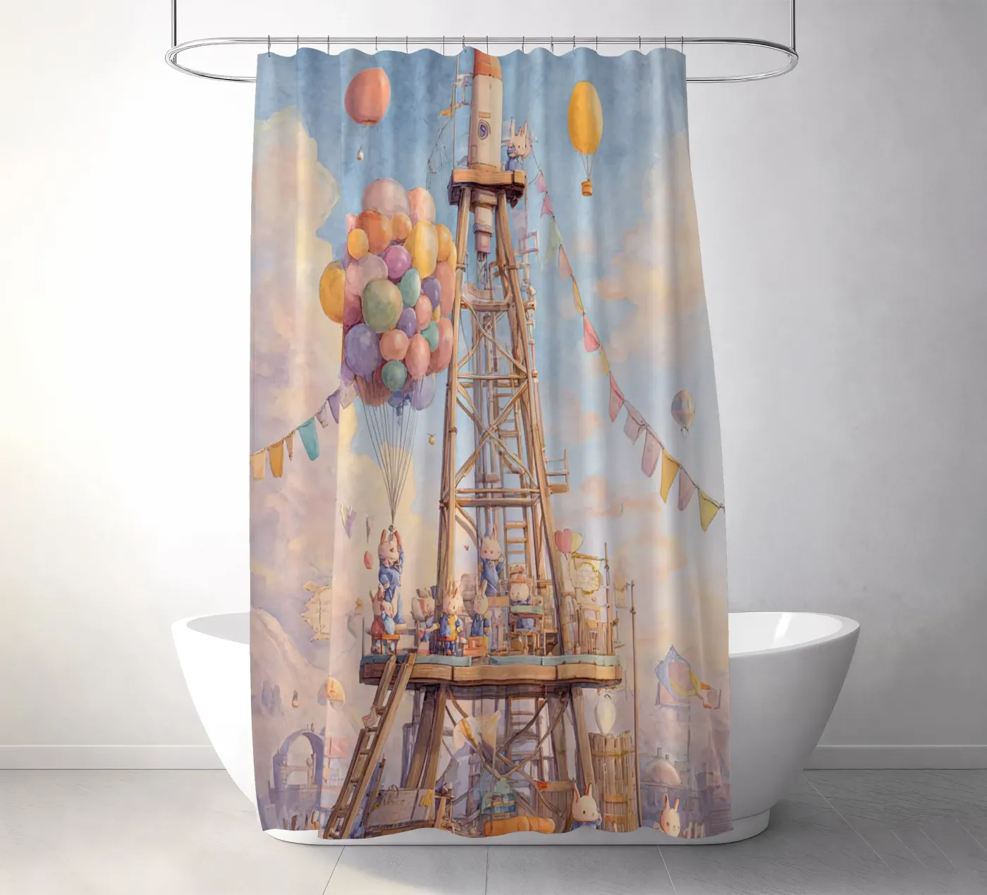 Rocket Launch douchegordijn van wonderfolk