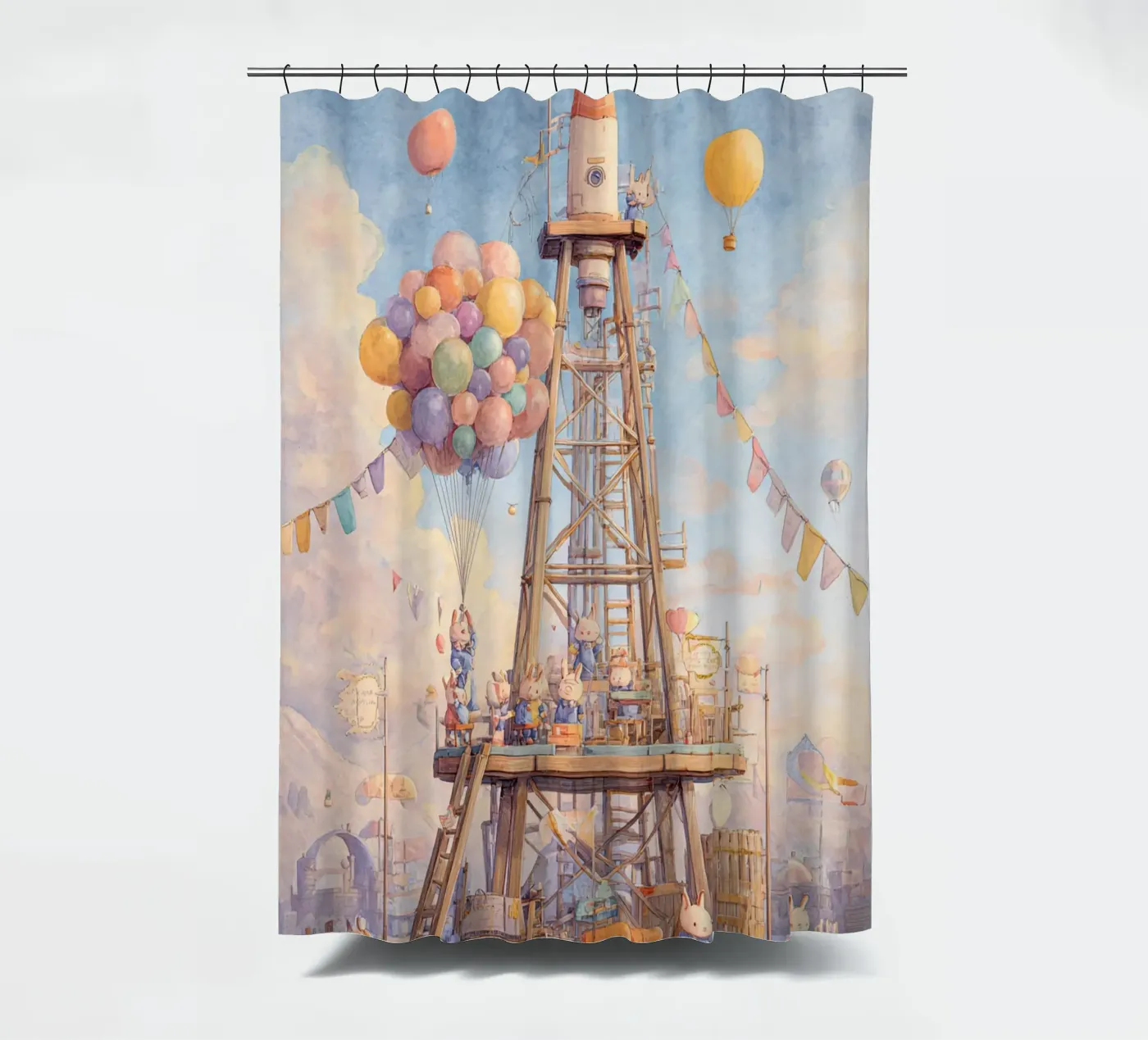 Rocket Launch douchegordijn van wonderfolk
