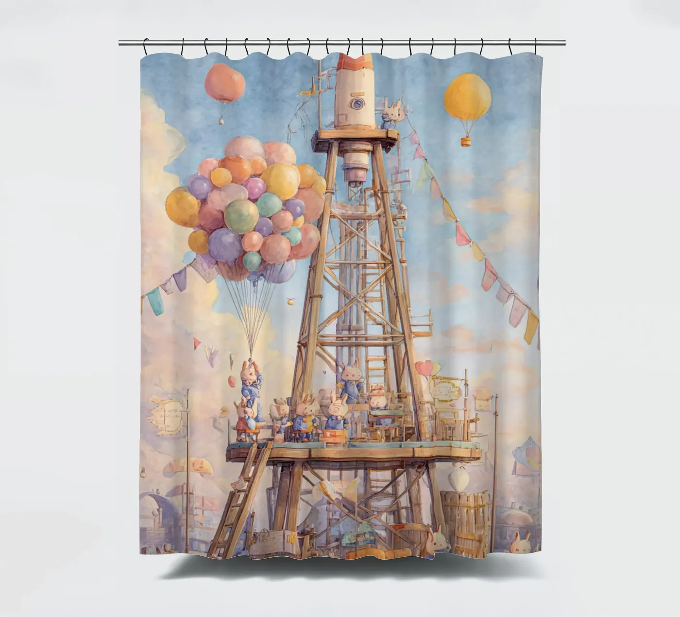 Rocket Launch douchegordijn van wonderfolk