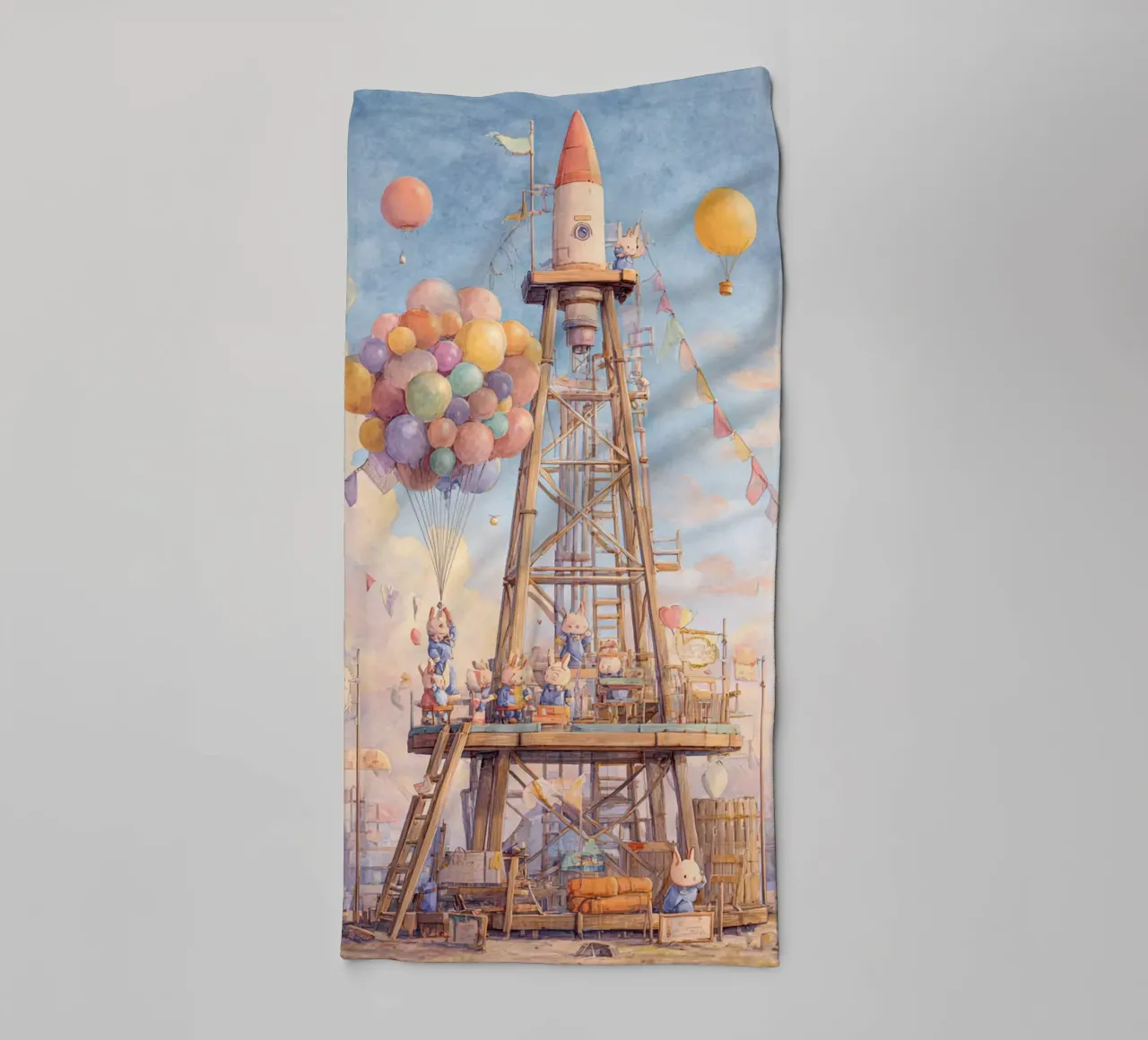 Rocket Launch towel by wonderfolk