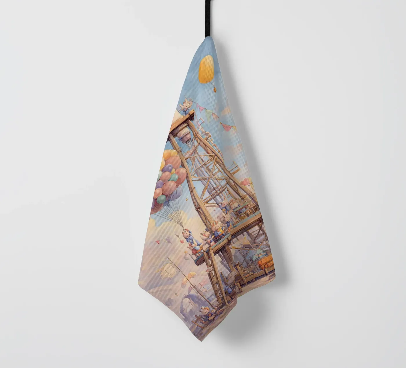 Rocket Launch tea towel by wonderfolk